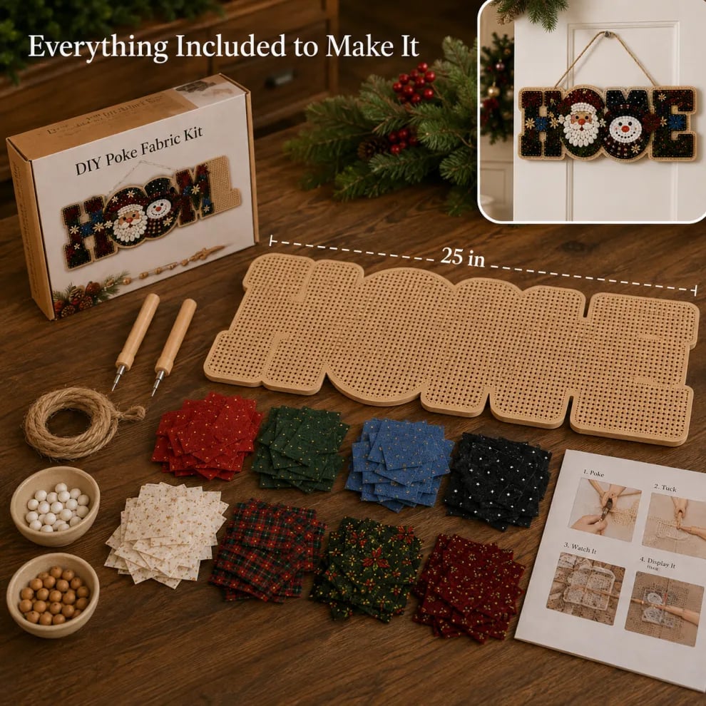 π₯49% Off Last Day DIY Fabric Poke Art HOME Sign Kit β No-Sew Seasonal Door & Wall Hanging Craft