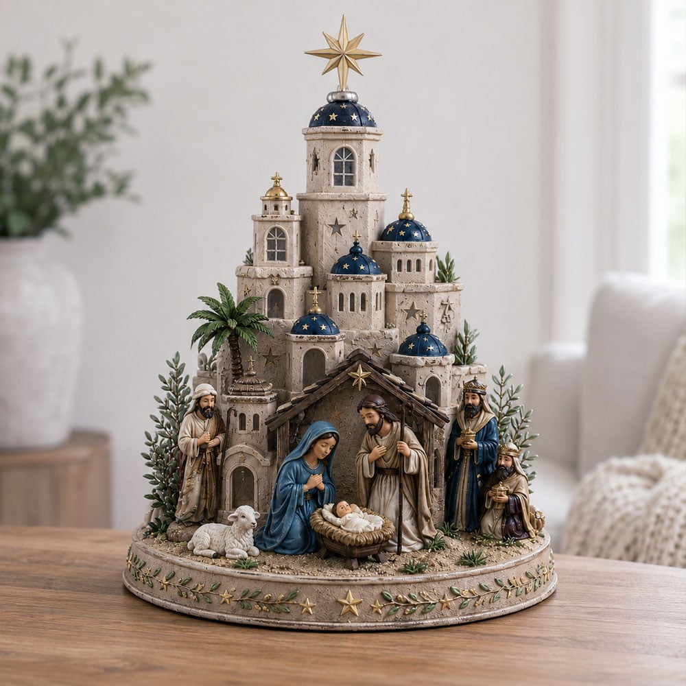 π₯ LAST DAY 51% OFF | Bethlehem Nativity Lighted Church Tower β A Meaningful Christmas Keepsake β¨