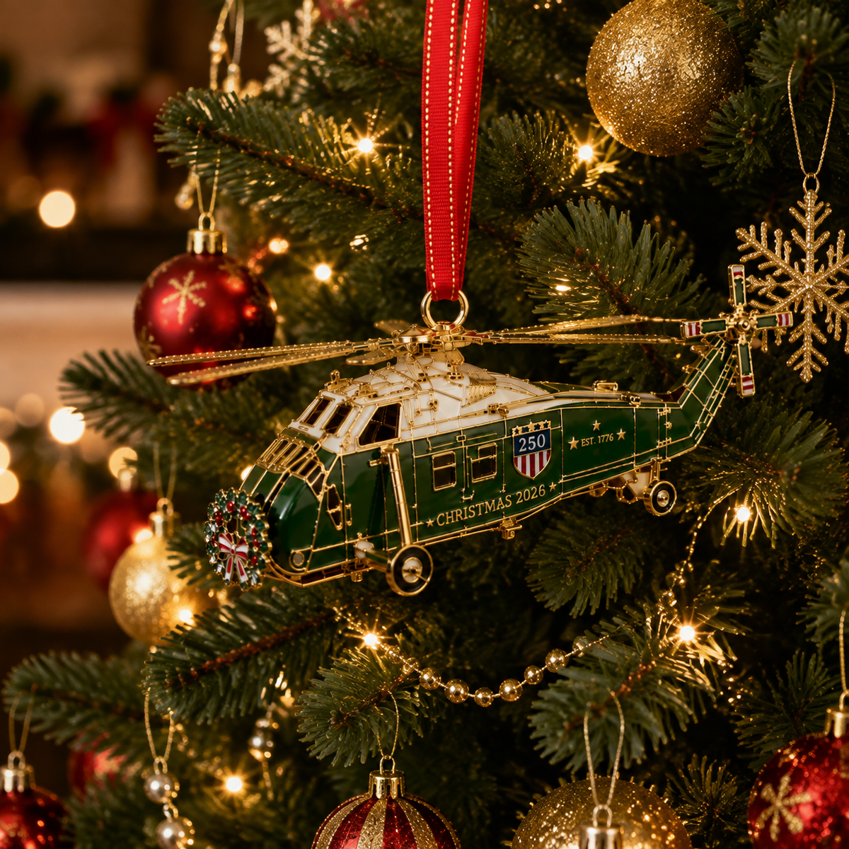 🔥250th Anniversary Edition Helicopter Ornament🎁