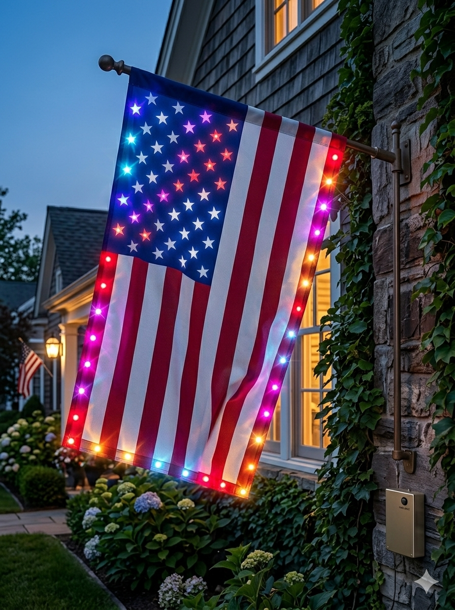 Last Day 49% OFF🔥 🦅 Illuminated 250th Anniversary USA Commemorative Flag - Premium LED Edition -Bestseller
