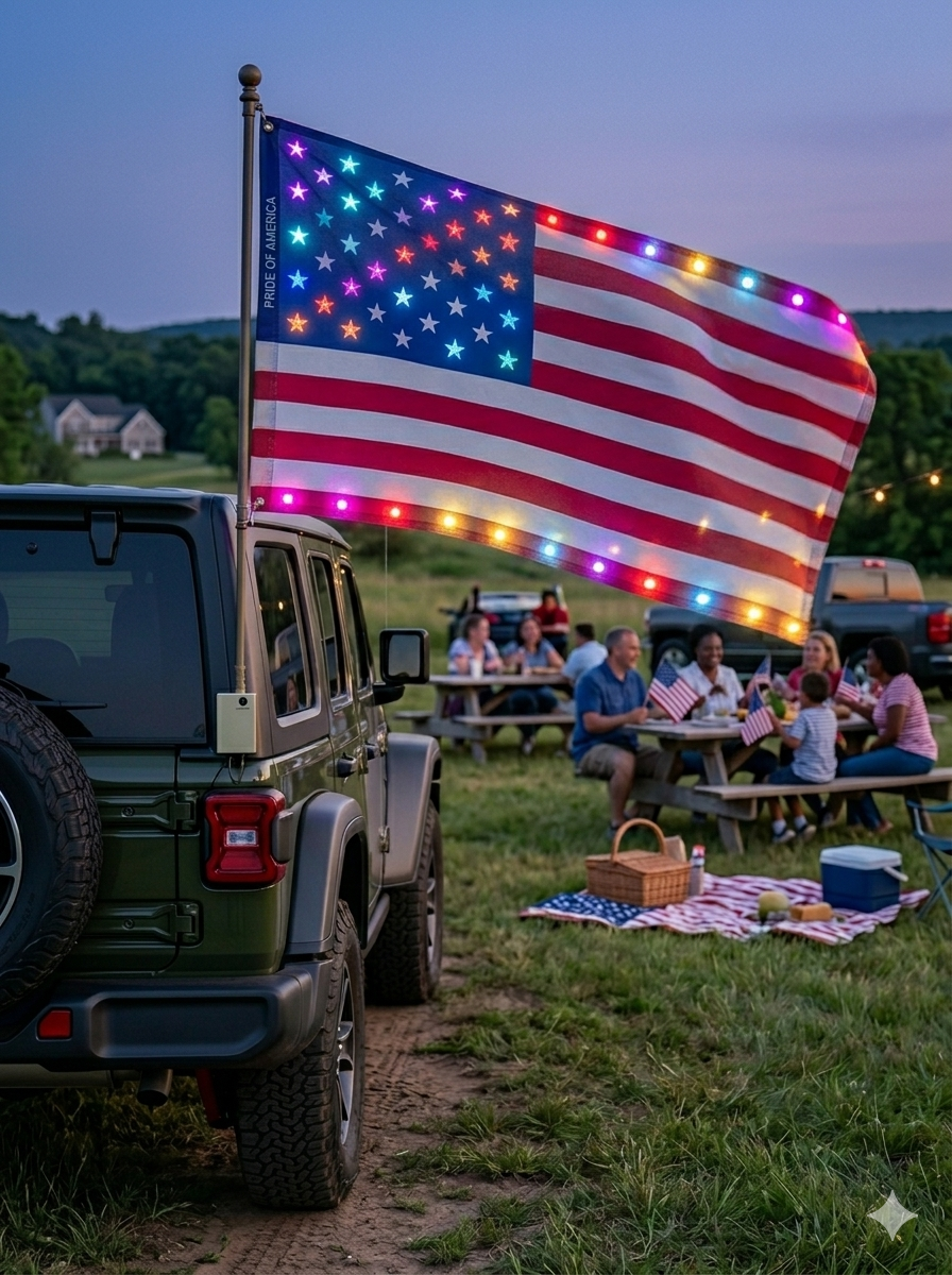 Last Day 49% OFF🔥 🦅 Illuminated 250th Anniversary USA Commemorative Flag - Premium LED Edition -Bestseller