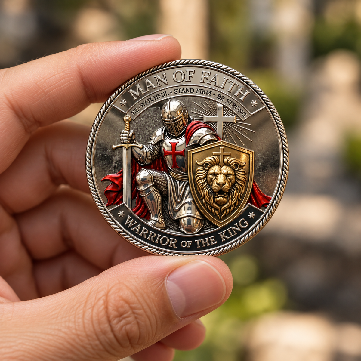 Last Day Sale — 49% OFF | Man of Faith Warrior Commemorative Coin 🦁
