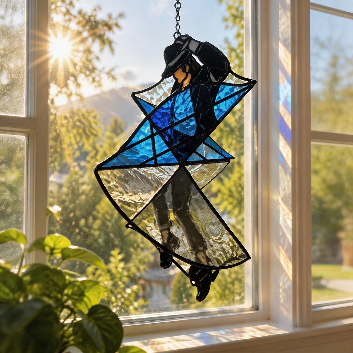 🔥 LAST DAY 49% OFF - King of Pop Inspired 🕺✨ Handmade Stained Glass Spinner