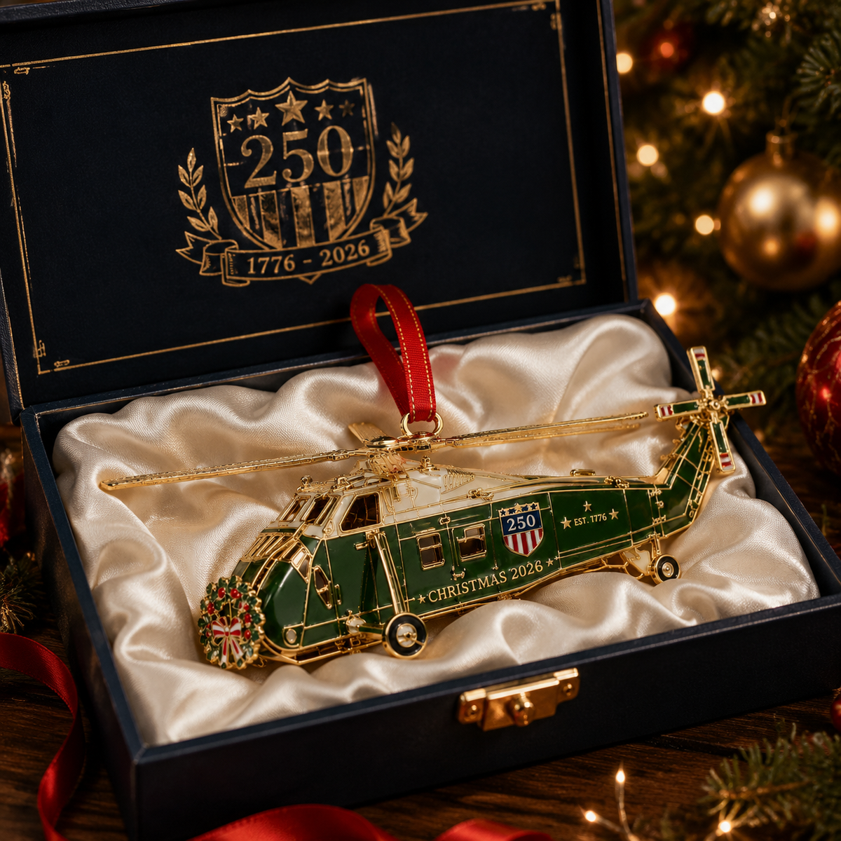 🔥250th Anniversary Edition Helicopter Ornament🎁
