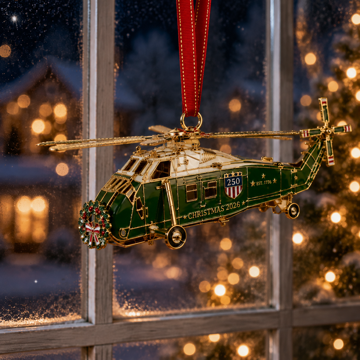 🔥250th Anniversary Edition Helicopter Ornament🎁