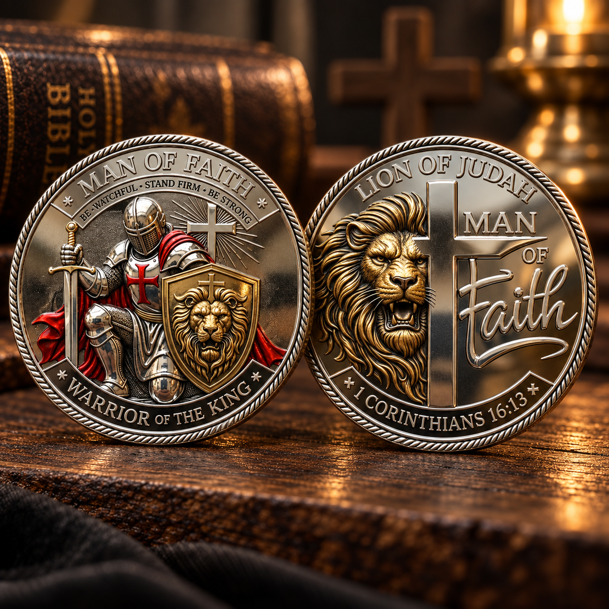 Last Day Sale — 49% OFF | Man of Faith Warrior Commemorative Coin 🦁