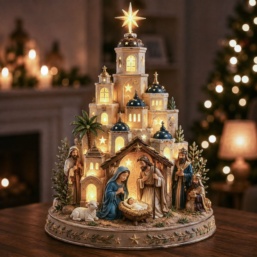 🔥 LAST DAY 51% OFF | Bethlehem Nativity Lighted Church Tower – A Meaningful Christmas Keepsake ✨