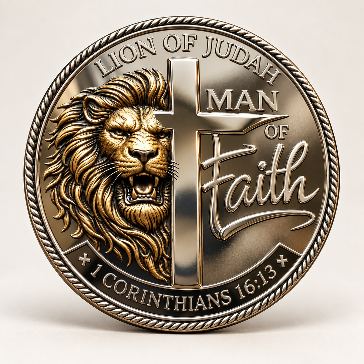 Last Day Sale — 49% OFF | Man of Faith Warrior Commemorative Coin 🦁