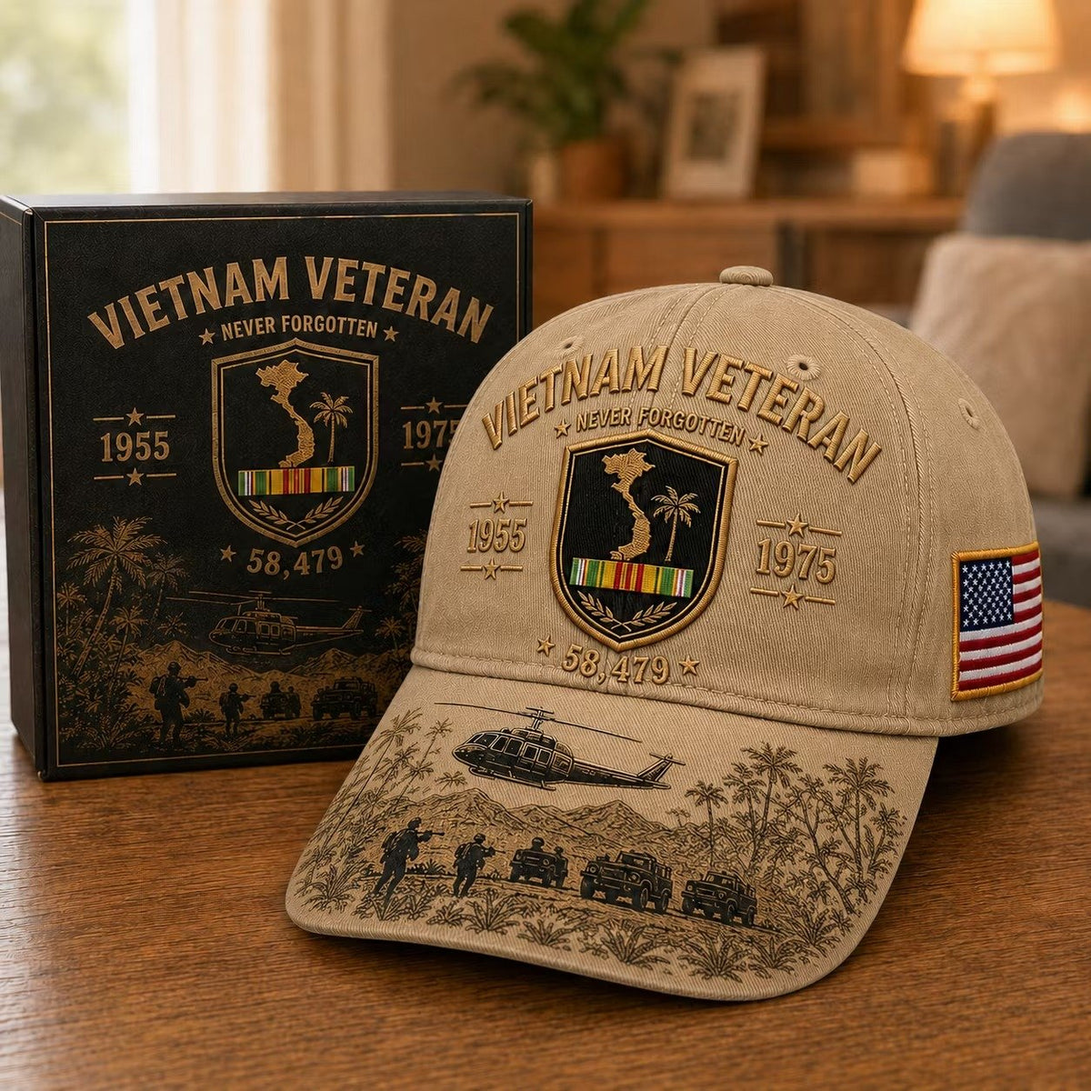 Vietnam Veteran Never Forgotten 1955–1975 Commemorative Cap 🇺🇸