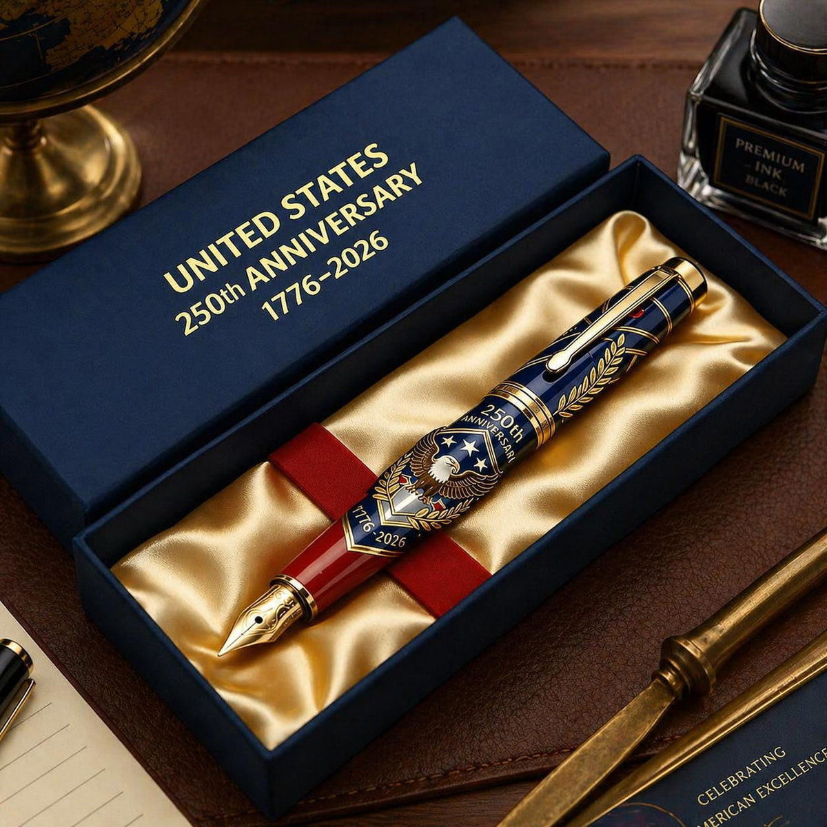 🎁USA 250th Anniversary Notebook & Pen Set, 1776-2026 Patriotic Gift