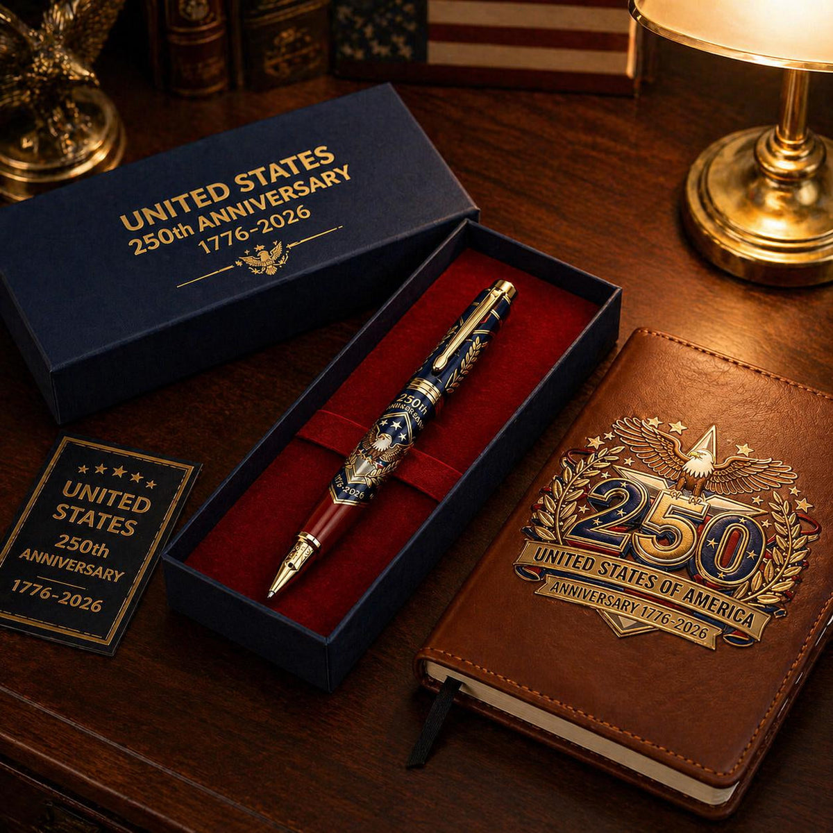 🎁USA 250th Anniversary Notebook & Pen Set, 1776-2026 Patriotic Gift