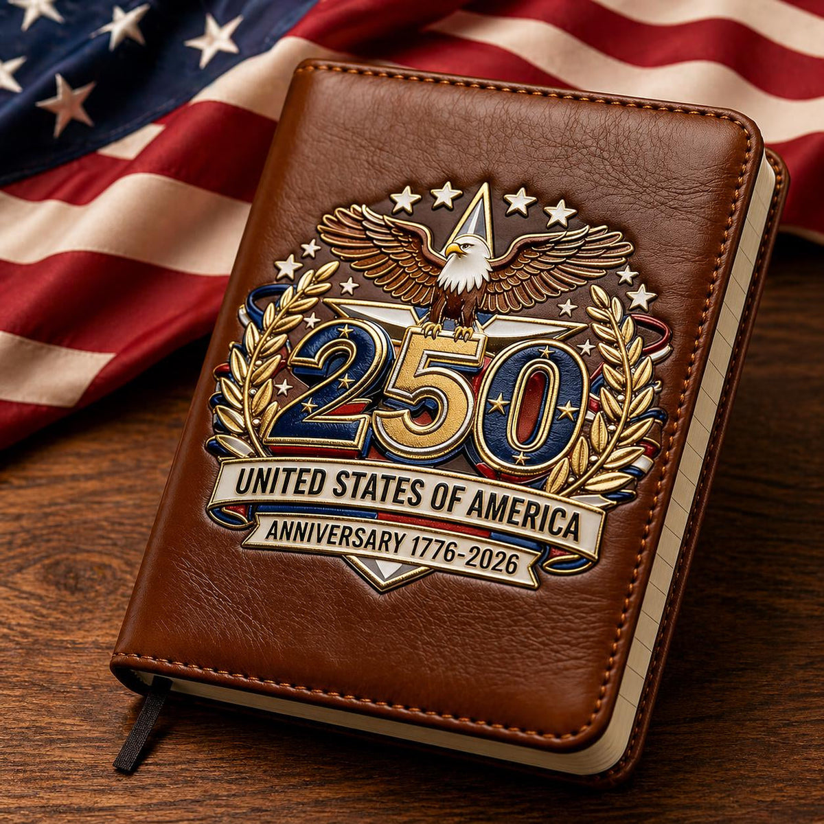 🎁Perfect For Any Patriot 一 USA 250th Anniversary Notebook & Pen Set, 1776-2026 Patriotic Gift