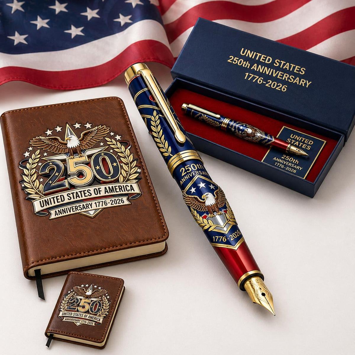 🎁USA 250th Anniversary Notebook & Pen Set, 1776-2026 Patriotic Gift