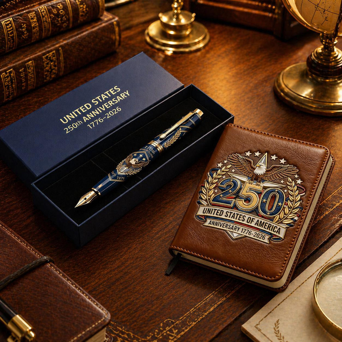 🎁USA 250th Anniversary Notebook & Pen Set, 1776-2026 Patriotic Gift