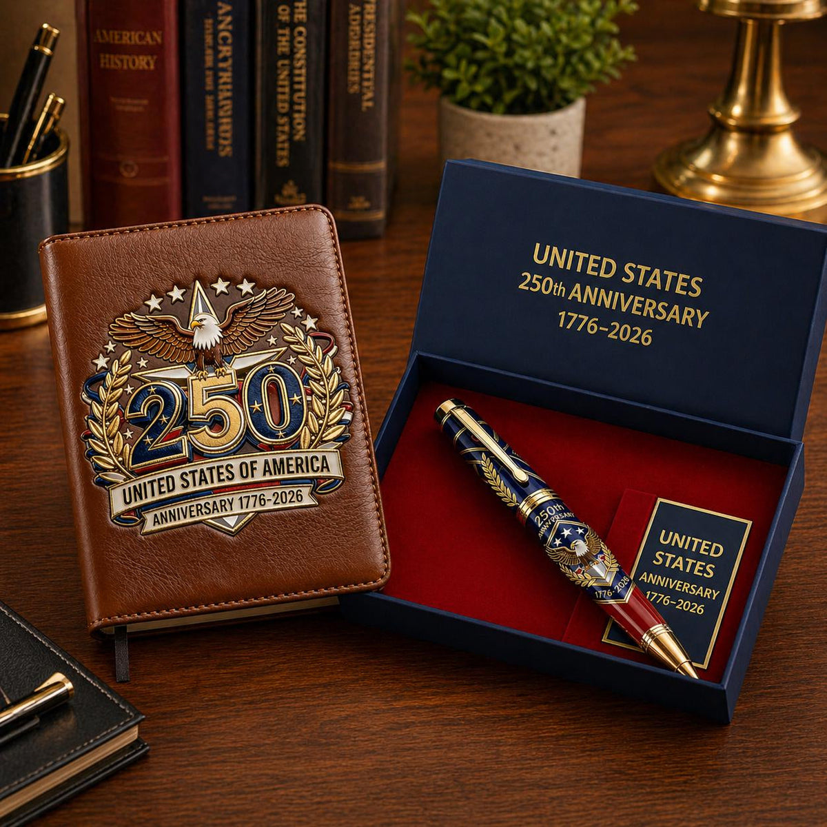 🎁USA 250th Anniversary Notebook & Pen Set, 1776-2026 Patriotic Gift