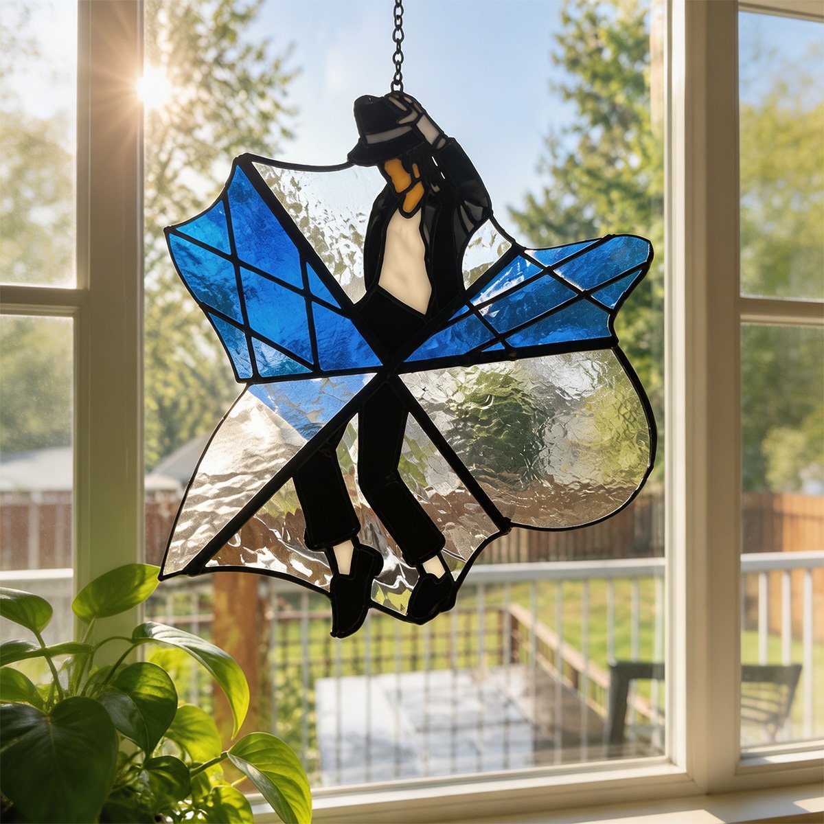 🔥 LAST DAY 49% OFF - King of Pop Inspired 🕺✨ Handmade Stained Glass Spinner