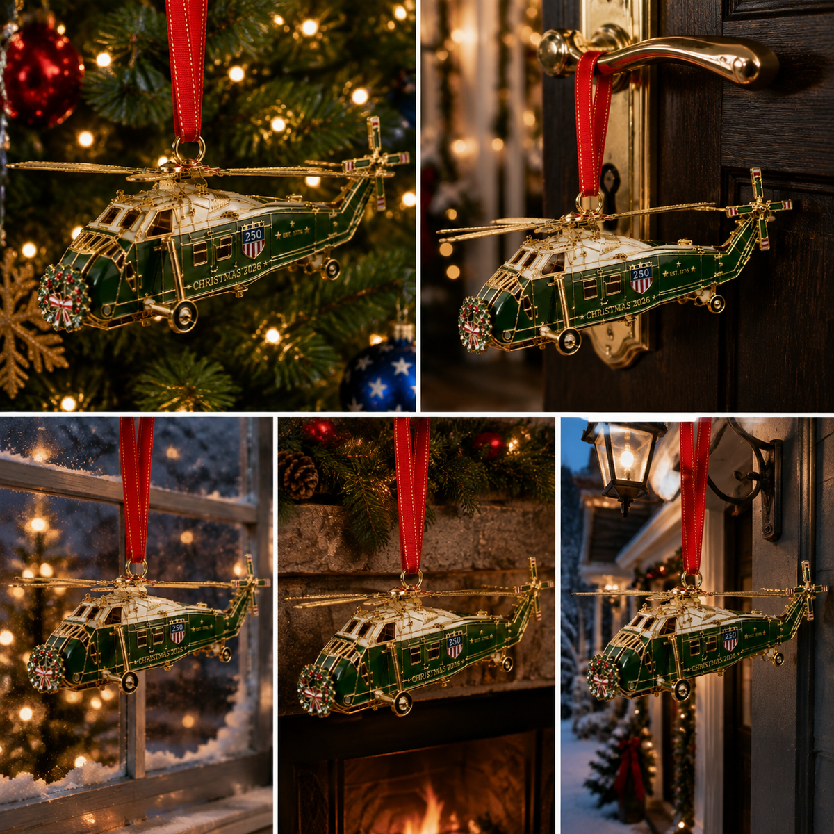 🔥250th Anniversary Edition Helicopter Ornament🎁