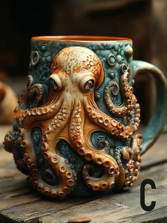 Kraken's Grip™ Handcrafted Octopus Mug