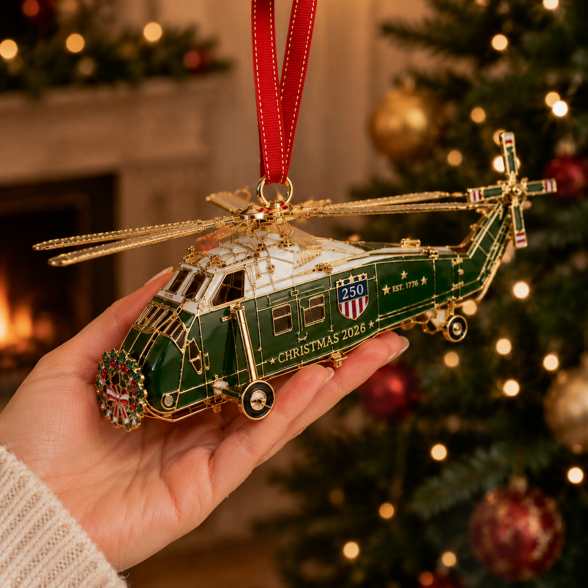 🔥250th Anniversary Edition Helicopter Ornament🎁