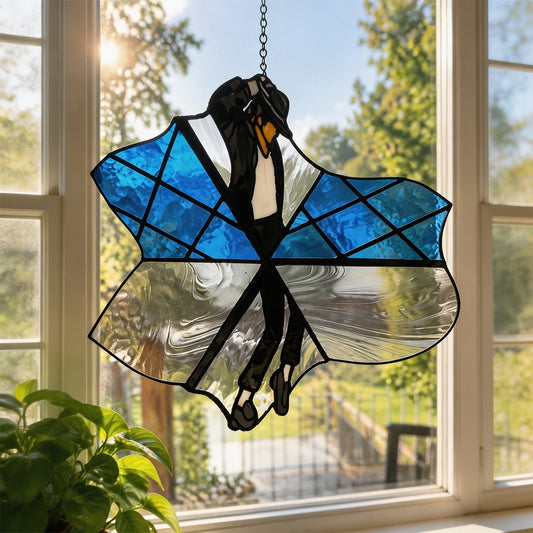🔥 LAST DAY 49% OFF - King of Pop Inspired 🕺✨ Handmade Stained Glass Spinner