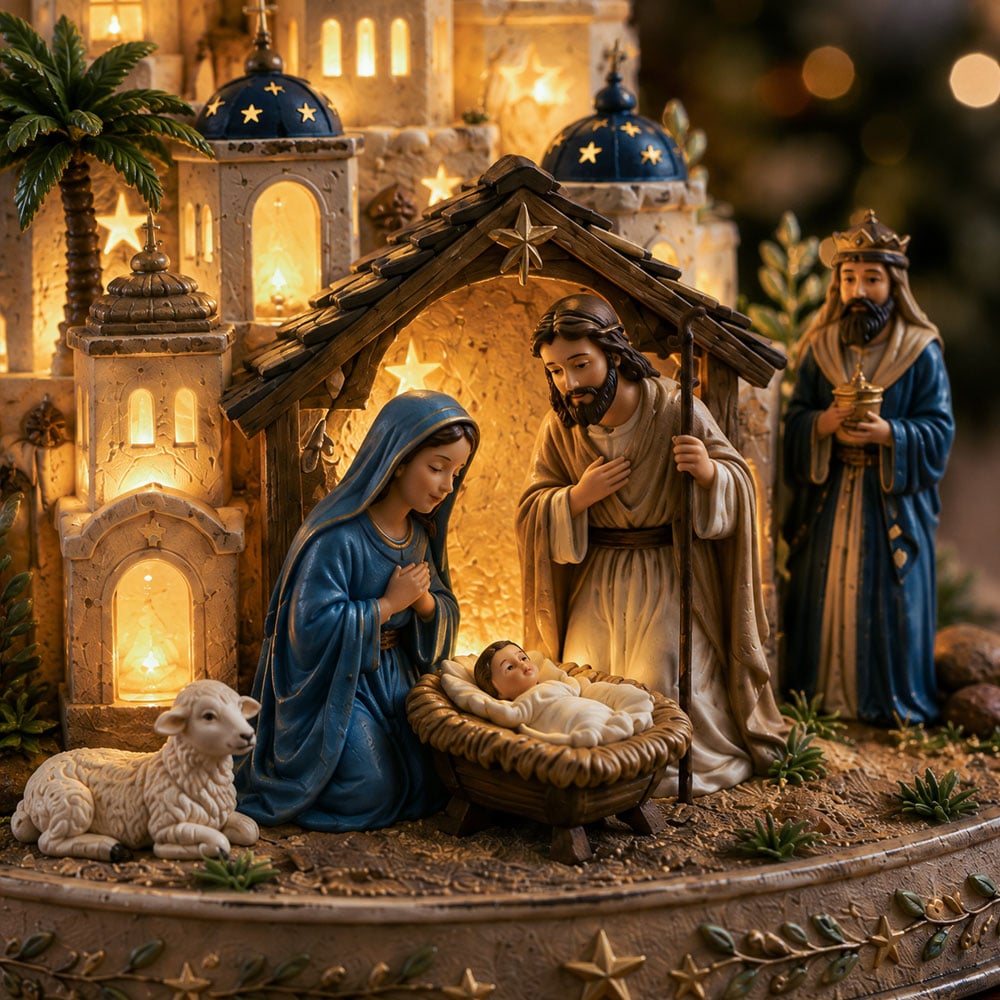 🔥 LAST DAY 51% OFF | Bethlehem Nativity Lighted Church Tower – A Meaningful Christmas Keepsake ✨